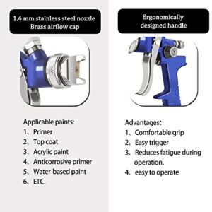 PNTGREEN HVLP Spray Gun Gravity Feed, 600CC Capacity, with 1.4mm Nozzle Professional Air Paint Sprayer Spray Guns for Painting Cars