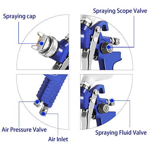 PNTGREEN HVLP Spray Gun Gravity Feed, 600CC Capacity, with 1.4mm Nozzle Professional Air Paint Sprayer Spray Guns for Painting Cars