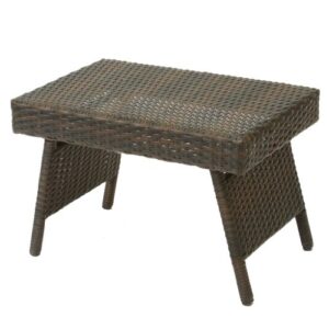 christopher knight home salem outdoor wicker adjustable folding table, multibrown
