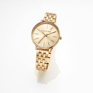 Michael Kors Women's Pyper Three-Hand Gold-Tone Stainless Steel Bracelet Watch (Model: MK3898)