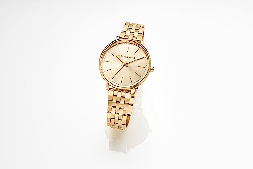 Michael Kors Women's Pyper Three-Hand Gold-Tone Stainless Steel Bracelet Watch (Model: MK3898)