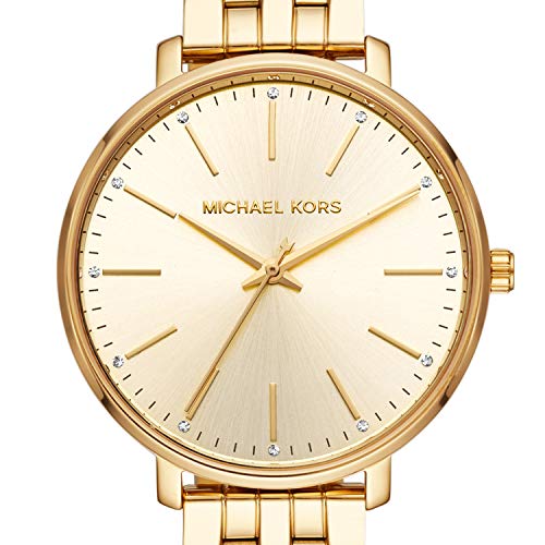 Michael Kors Women's Pyper Three-Hand Gold-Tone Stainless Steel Bracelet Watch (Model: MK3898)