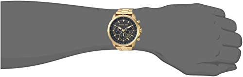 Michael Kors Men's Cortlandt Stainless Steel Analog-Quartz Watch with Stainless-Steel-Plated Strap, Gold, 18 (Model: MK8642)