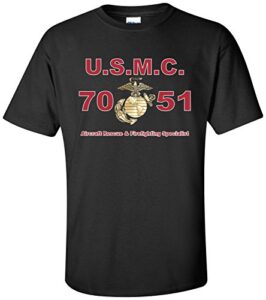 united states marine corps mos 7051 aircraft rescue & firefighting specialist t-shirt black