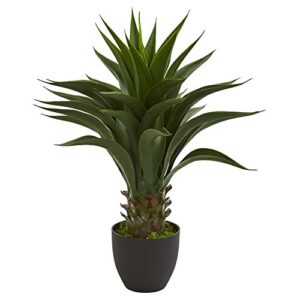 nearly natural 28” agave artificial plant, green