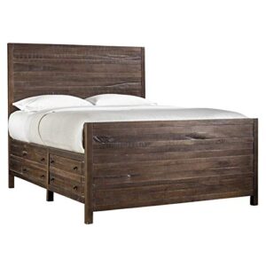 bowery hill california king solid wood storage bed in java