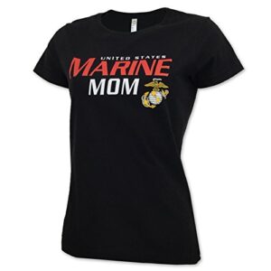 armed forces gear ladies us marine mom short-sleeve t-shirt - officially licensed united states marine corps shirts for women (black, medium)