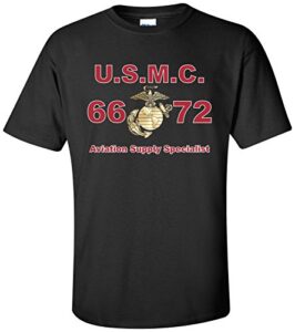 united states marine corps mos 6672 aviation supply specialist t-shirt black
