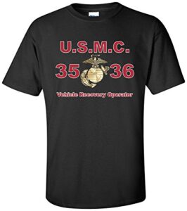 united states marine corps mos 3536 vehicle recovery operator t-shirt black