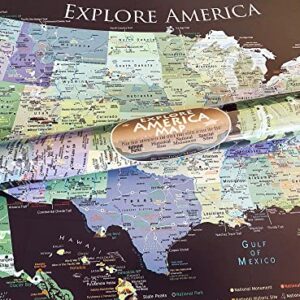 National Parks Map Poster with 600+ NPS Site and USA Travel Destinations - Slate Edition (24W x 18H inches)