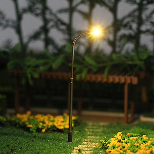 LQS06WM 10pcs Model Railway Train Lamp Post Street Warm White Lights N Scale LEDs New