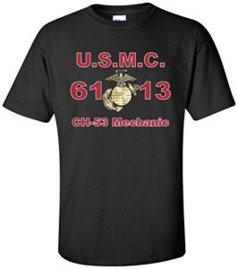 united states marine corps mos 6113 ch-53 mechanic t-shirt black