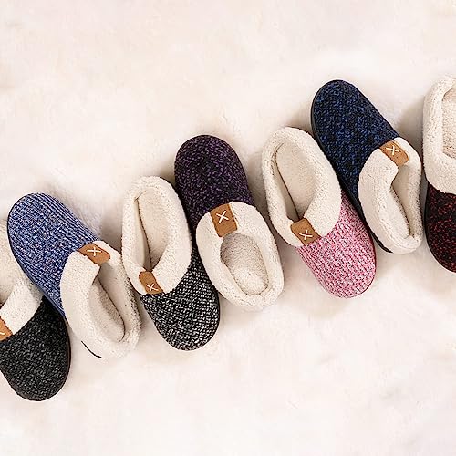 ULTRAIDEAS Women's Comfy Fleece Lined Slippers with Memory Foam (9-10, Purple)