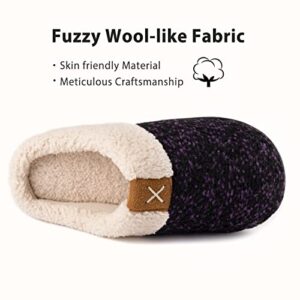 ULTRAIDEAS Women's Comfy Fleece Lined Slippers with Memory Foam (9-10, Purple)
