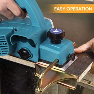 Electric Hand Planer Kit, 110V 800W Powerful Portable Electric Wood Planer Hand Held Woodworking Power Tool for Carpenter Woodworking Home DIY Furniture, US Plug