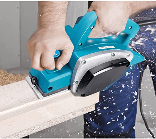 Electric Hand Planer Kit, 110V 800W Powerful Portable Electric Wood Planer Hand Held Woodworking Power Tool for Carpenter Woodworking Home DIY Furniture, US Plug