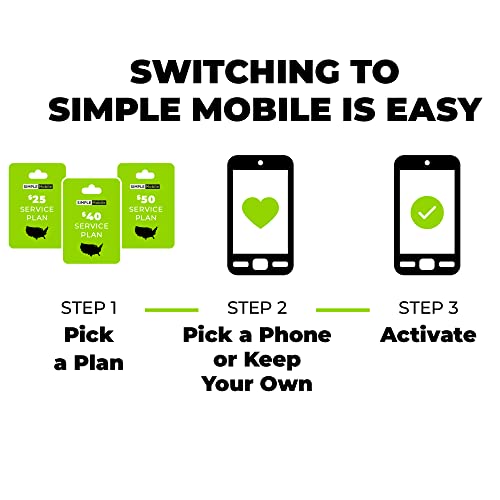 SIMPLE Mobile $25 Unlimited Talk,Text&Data (3GB High–Speed)[Physical Delivery]