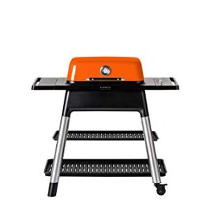 Everdure FORCE 2 Burner Gas Grill, Liquid Propane Portable BBQ Grill with Die-Cast Aluminum Body and Fast-Ignition Technology, 388 Square Inches of Grilling Surface, Adjustable Height, Orange