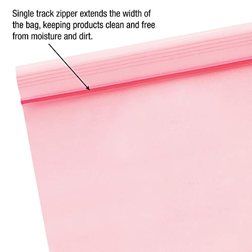 Poly Bag Guy 4' x 6', 2 Mil (1000/Case) Pink Anti-Static Zipper Reclosable Plastic Poly Bags