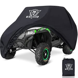 xyzctem utv cover with heavy duty black oxford waterproof material, 158.10" x 62.06" x 75.20" (402 158 191cm) included storage bag. protects utv from rain, hail, dust, snow, and sun (4-6 seater)