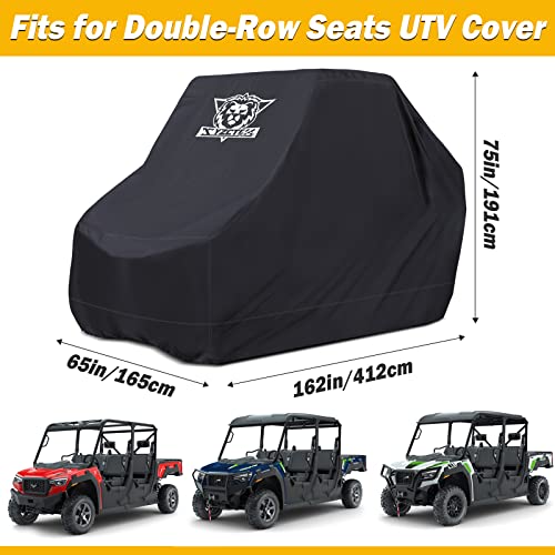 XYZCTEM UTV Cover with Heavy Duty Black Oxford Waterproof Material, 158.10" x 62.06" x 75.20" (402 158 191cm) Included Storage Bag. Protects UTV from Rain, Hail, Dust, Snow, and Sun (4-6 Seater)