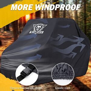 XYZCTEM UTV Cover with Heavy Duty Black Oxford Waterproof Material, 158.10" x 62.06" x 75.20" (402 158 191cm) Included Storage Bag. Protects UTV from Rain, Hail, Dust, Snow, and Sun (4-6 Seater)