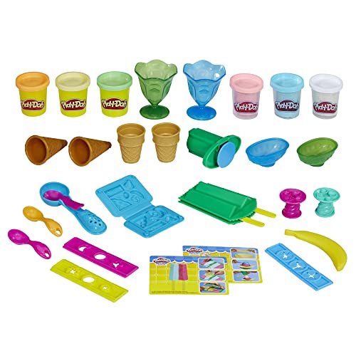 Play-Doh Kitchen Creations Ice Cream Party Play Food Set with 6 Play-Doh Colors, 2-Ounce Cans (Amazon Exclusive)