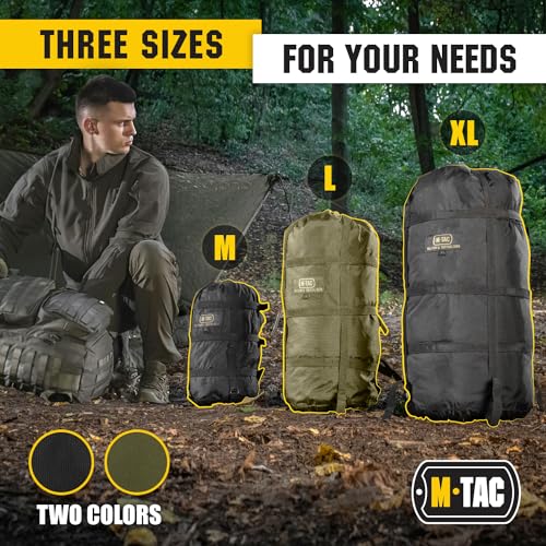 M-Tac Sleeping Bag Compression Stuff Sack Military Water Resistant Compression Bag Lightweight Nylon Compression Sack for Travel, Camping, Hiking, Outdoor (Olive, M - 12 liters)