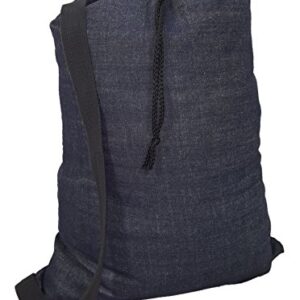 Ameratex Heavy Duty 10 oz Denim Laundry Bag with Shoulder Strap 22in x 28in - Made in The USA
