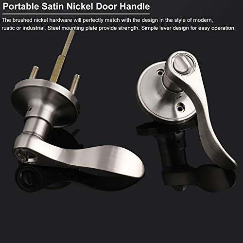 Knobonly 5 Pack Bedroom Bathroom Privacy Keyless Door Handle Brushed Nickel Finish Drop Lockset Right or Left Handed Levers