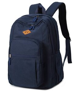 abshoo classical basic womens travel backpack for college men water resistant bookbag (navy)