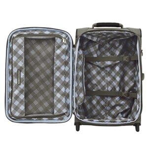 Travelpro Maxlite 5 Softside 2pc Set Expandable Carry On Upright 2 Wheel Luggage/Soft Underseat Tote, Lightweight Suitcase, Men and Women, Slate Green