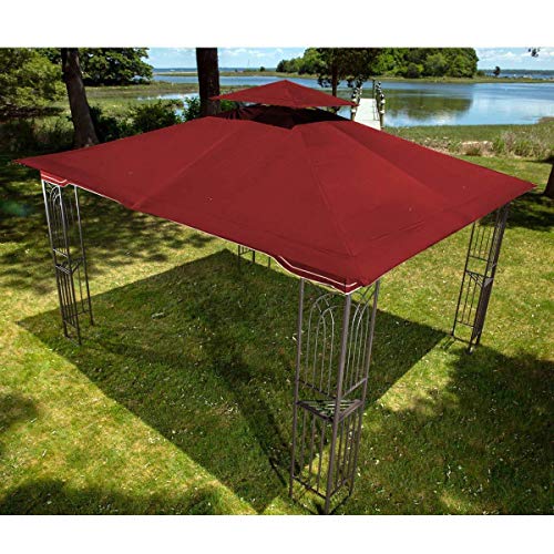 Sunjoy Expand Your Outdoor Living Space with a 10 x 12 Regency II Patio Gazebo with Mosquito Netting in Maroon