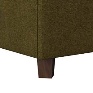 Novogratz Brittany Upholstered Platform Bed Frame, Green Linen, King