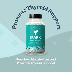 Spark Thyroid Support & Energy Metabolism – Thrive, Naturally Fight Fatigue, Balance Hormones, Promote Focused Energy – Zinc, Selenium, Iodine – 60 Vegetarian Soft Capsules