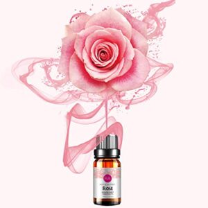 Rose Essential Oil 100% Pure Organic Rose Oil for Diffuser, Perfume, Massage, Aroma, Bath - 10ML