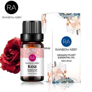 Rose Essential Oil 100% Pure Organic Rose Oil for Diffuser, Perfume, Massage, Aroma, Bath - 10ML