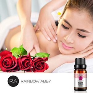 Rose Essential Oil 100% Pure Organic Rose Oil for Diffuser, Perfume, Massage, Aroma, Bath - 10ML