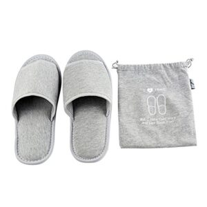 comfysail foldable portable slippers washable open toe towelling slippers with storage bag for spa travel hotel/home guest 34-43