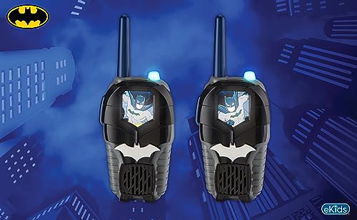 Batman Toy Walkie Talkies for Kids, Static Free Indoor and Outdoor Toys for Boys with Light Up Graphics Designed for Fans of Batman Toys