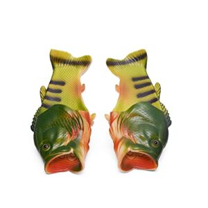 Coddies Fish Flip Flops | The Original Fish Slippers | Funny Gift, Unisex Sandals, Bass Slides, Pool, Beach & Shower Shoes | Men, Women & Kids (Green | 9-10 Men | 10-11 Women |EU 42-43)