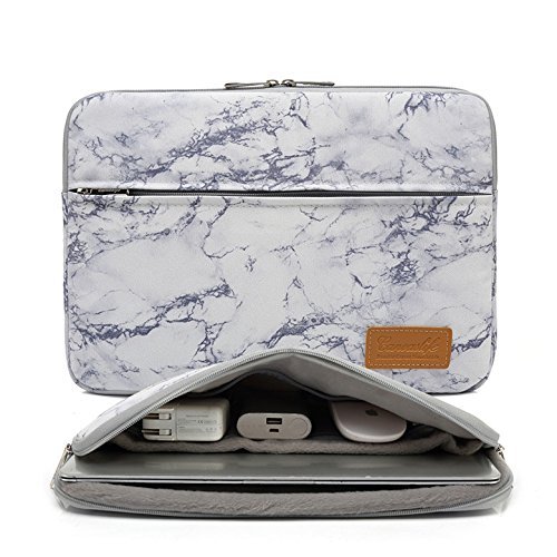 Canvaslife Marble Pattern 360 Degree Protective Waterproof Laptop Sleeve 15 Inch 15 Case and 15.6 Laptop Bag