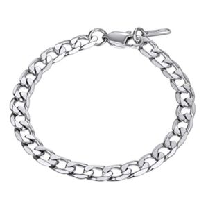 prosteel chain bracelet mens women man jewelry gifts him curb chains silver bangle stainless steel cuban link bracelets for men