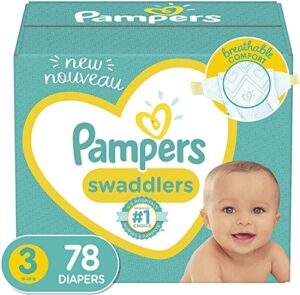diapers size 3, 78 count - pampers swaddlers disposable baby diapers, super pack (packaging may vary)