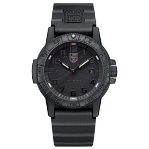 luminox leatherback sea turtle giant blackout xs.0321.bo.l mens watch 44mm - military watch in black date function 100m water resistant