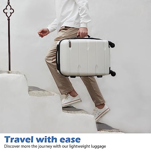 Coolife Luggage Expandable(only 28") Suitcase PC+ABS Spinner Built-In TSA lock 20in 24in 28in Carry on