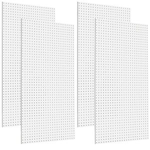 triton products hdw-4 high density fiberboard, 24" x 48" x1/4", white (set of 4) pegboard, 24 inch w x 48 inch h x 1/4 inch d, 4 count