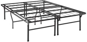 best price mattress 18 inch metal platform beds w/ heavy duty steel slat mattress foundation (no box spring needed), black