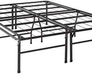 Best Price Mattress 18 Inch Metal Platform Beds w/ Heavy Duty Steel Slat Mattress Foundation (No Box Spring Needed), Black