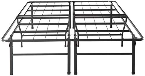 Best Price Mattress 18 Inch Metal Platform Beds w/ Heavy Duty Steel Slat Mattress Foundation (No Box Spring Needed), Black